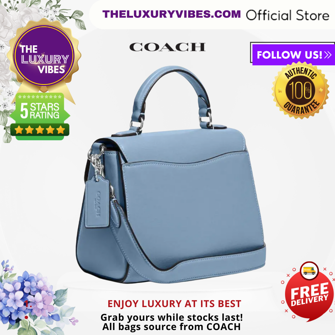 COACH Morgan Top Handle Satchel in Signature Chambray in Silver/Cornflower Multi CH142 BLUE