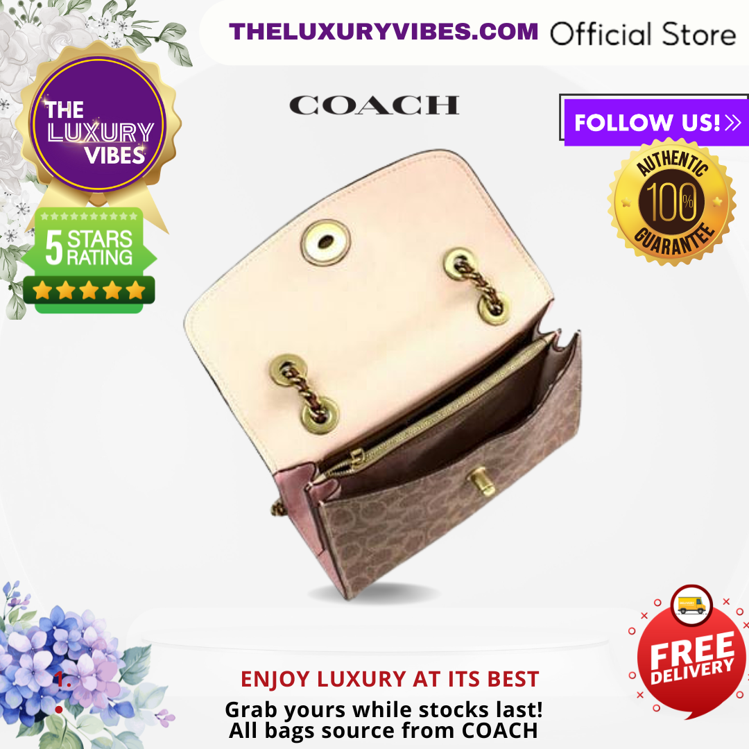 COACH Parker In Colorblock Signature Canvas Pink 30585