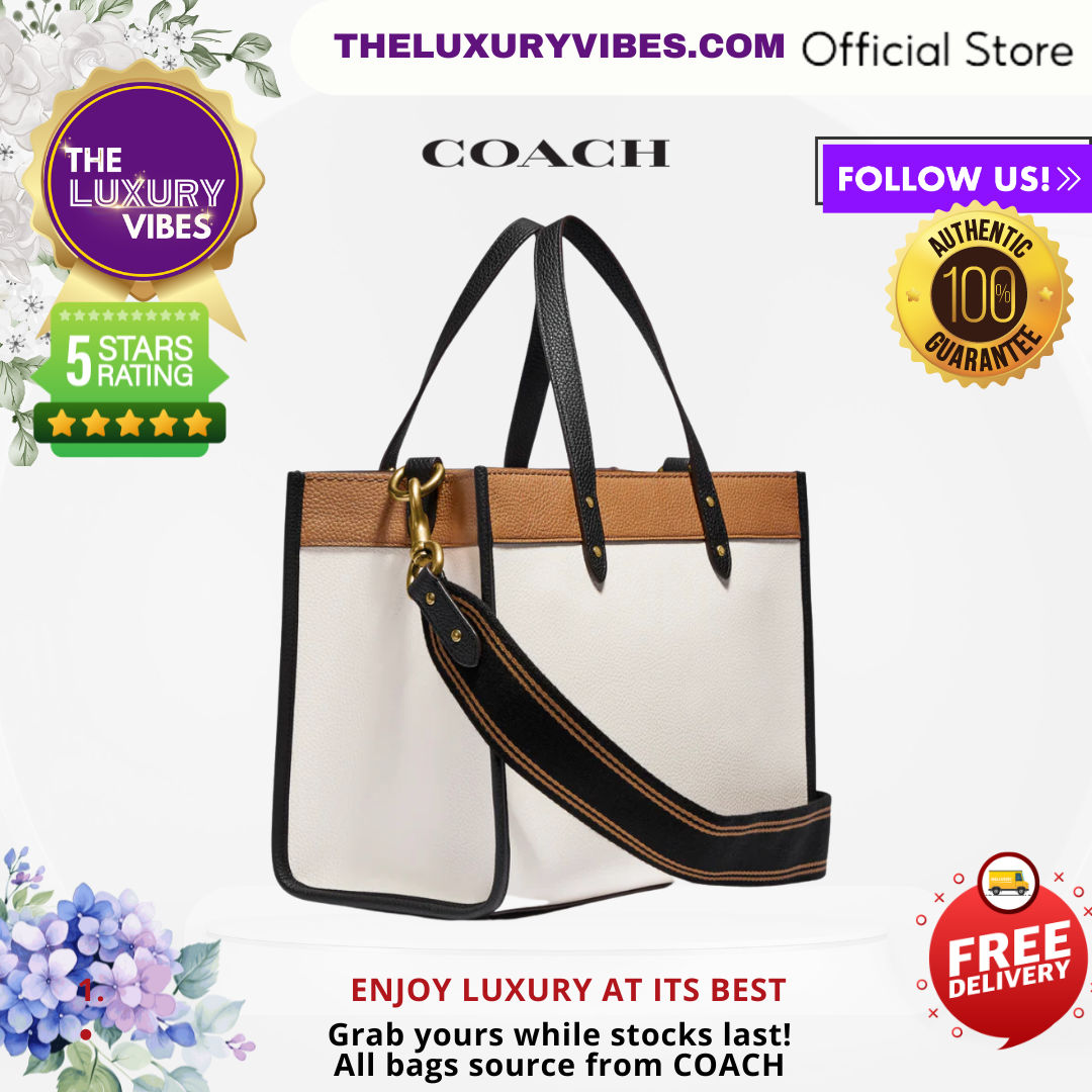 COACH Field Tote 30 in Colorblock with Coach Badge C0777