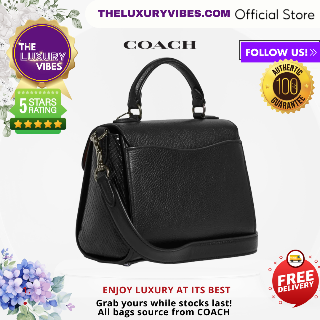 COACH Morgan Top Handle Satchel in Black CF321