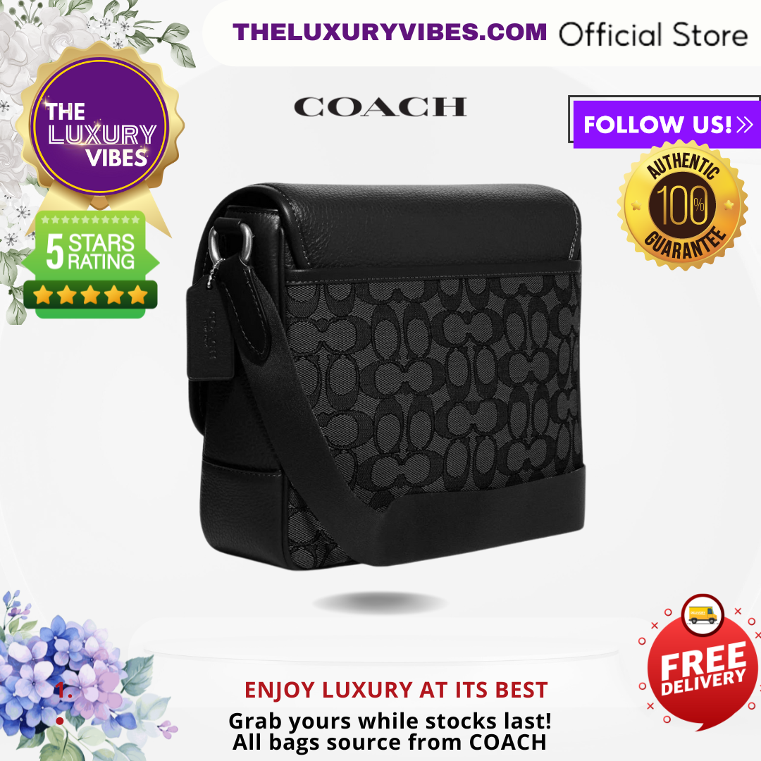 COACH Sprint Map Bag 25 in Signature Jacquard Black CE534