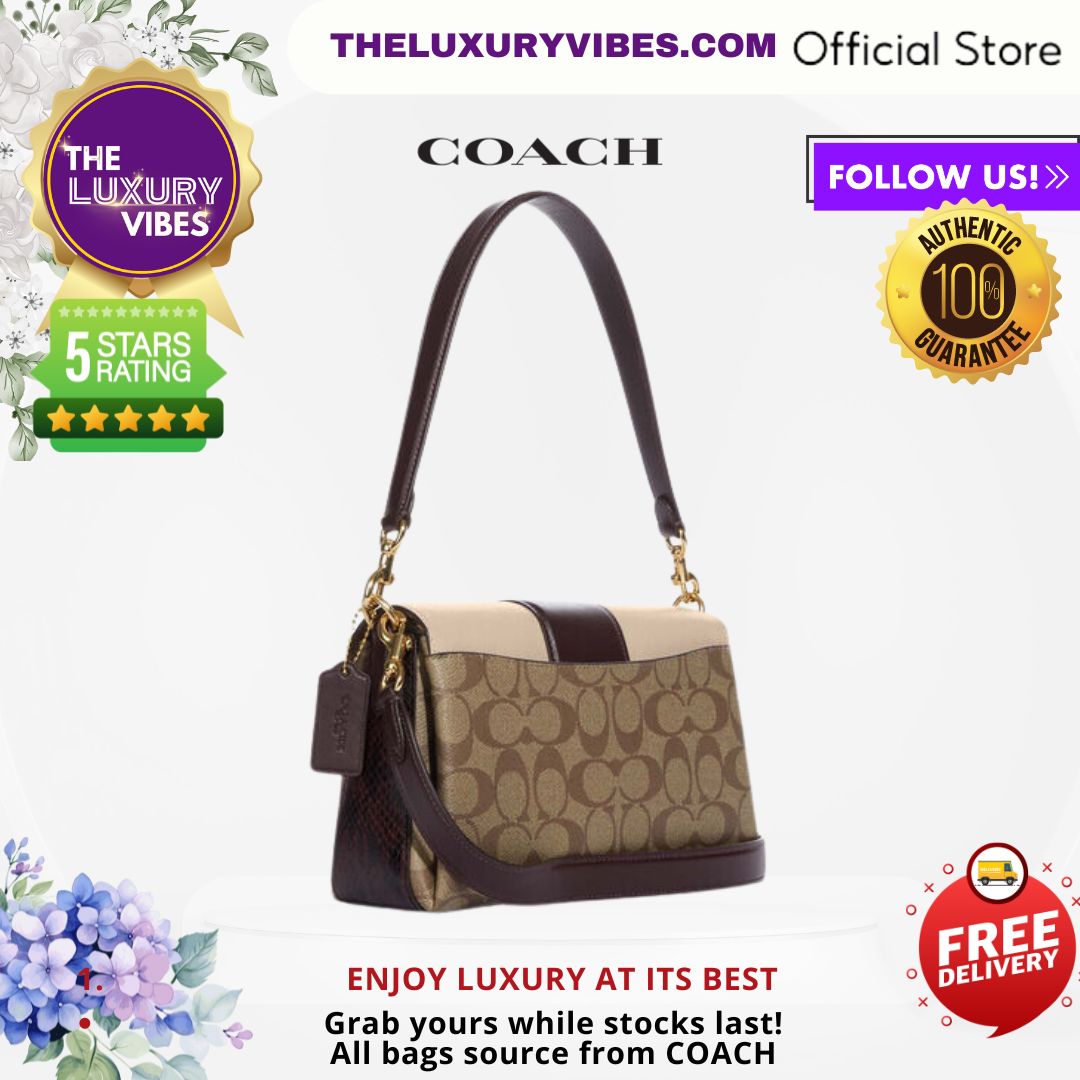 COACH Grace Shoulder Bag In Signature Canvas Ivory Multi CC066