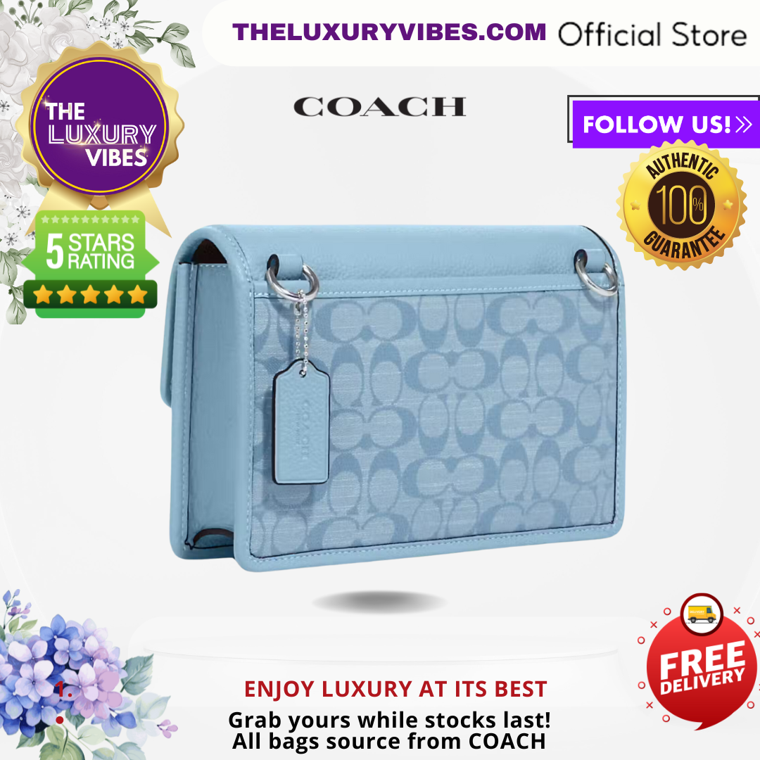 COACH Turner Flap Crossbody In Line Blue - CH828