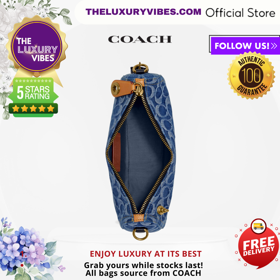 COACH-Swinger In Signature Denim-Indigo Midnight Navy Multi