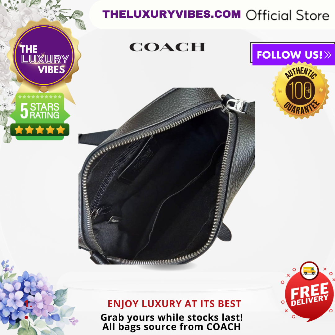 Coach Hudson Crossbody In Blocked Signature Canvas Black C6080