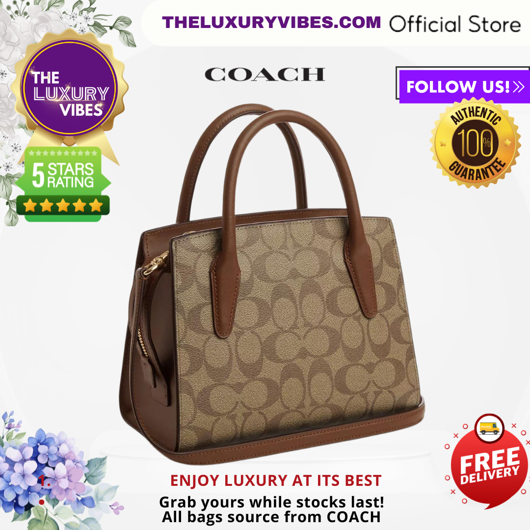 COACH Andrea Carryall in Signature Canvas Khaki CP083