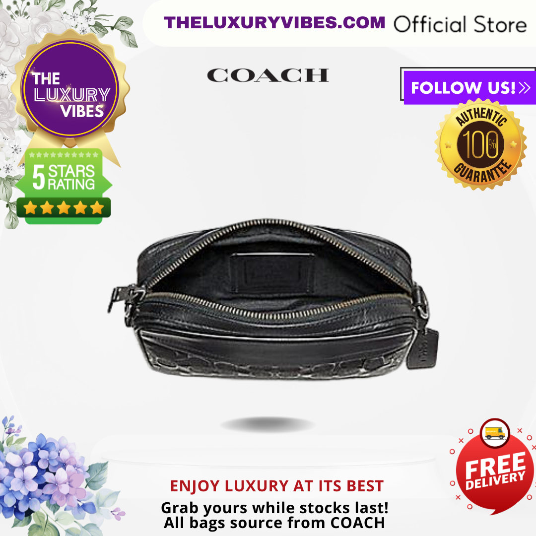 COACH Graham Crossbody In Signature Leather-Black F50713