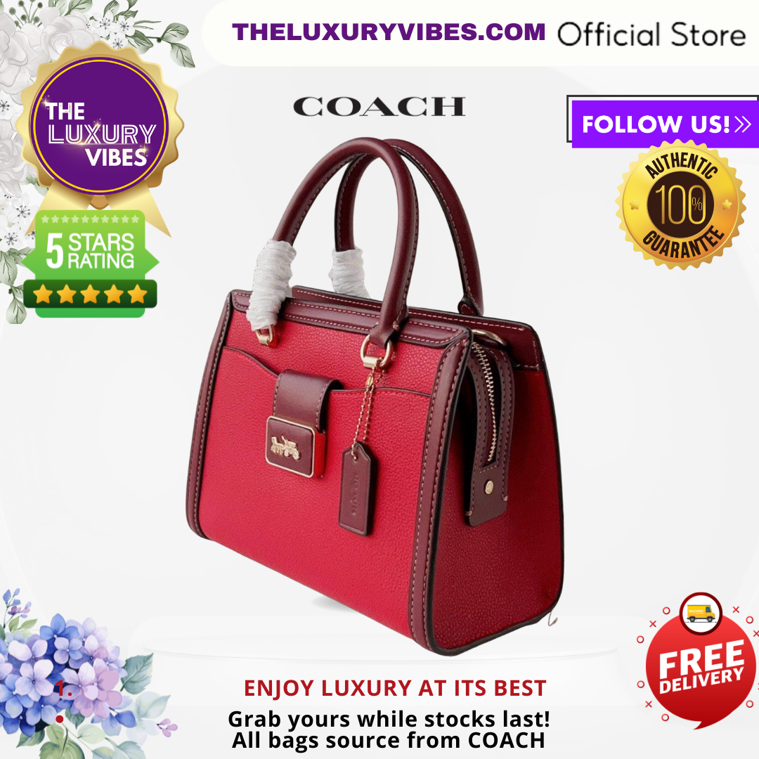 COACH Grace Carryall Colorblock Red CC140