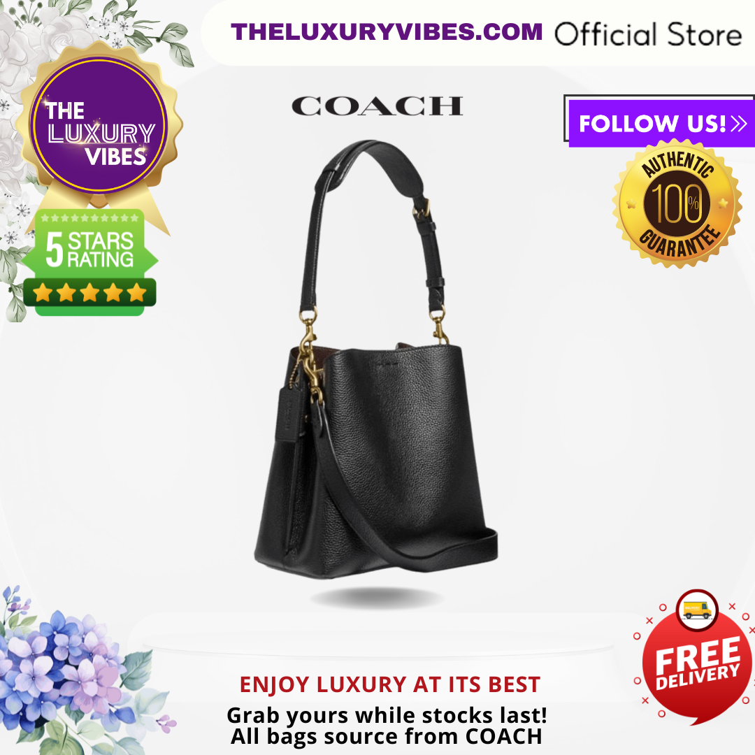 COACH Willow Bucket Bag in Brass/Black C3916