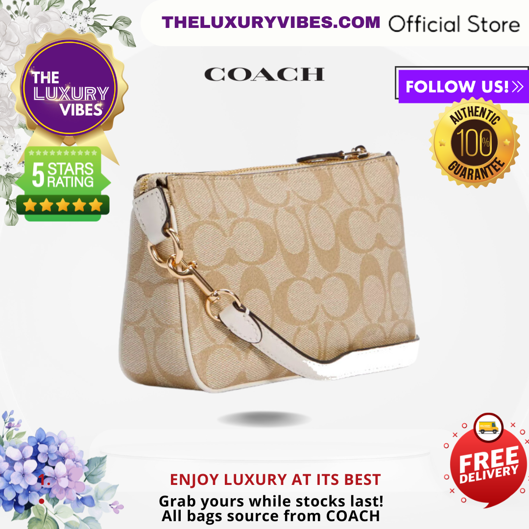 COACH Nolita 19 in Signature Canvas Khaki White