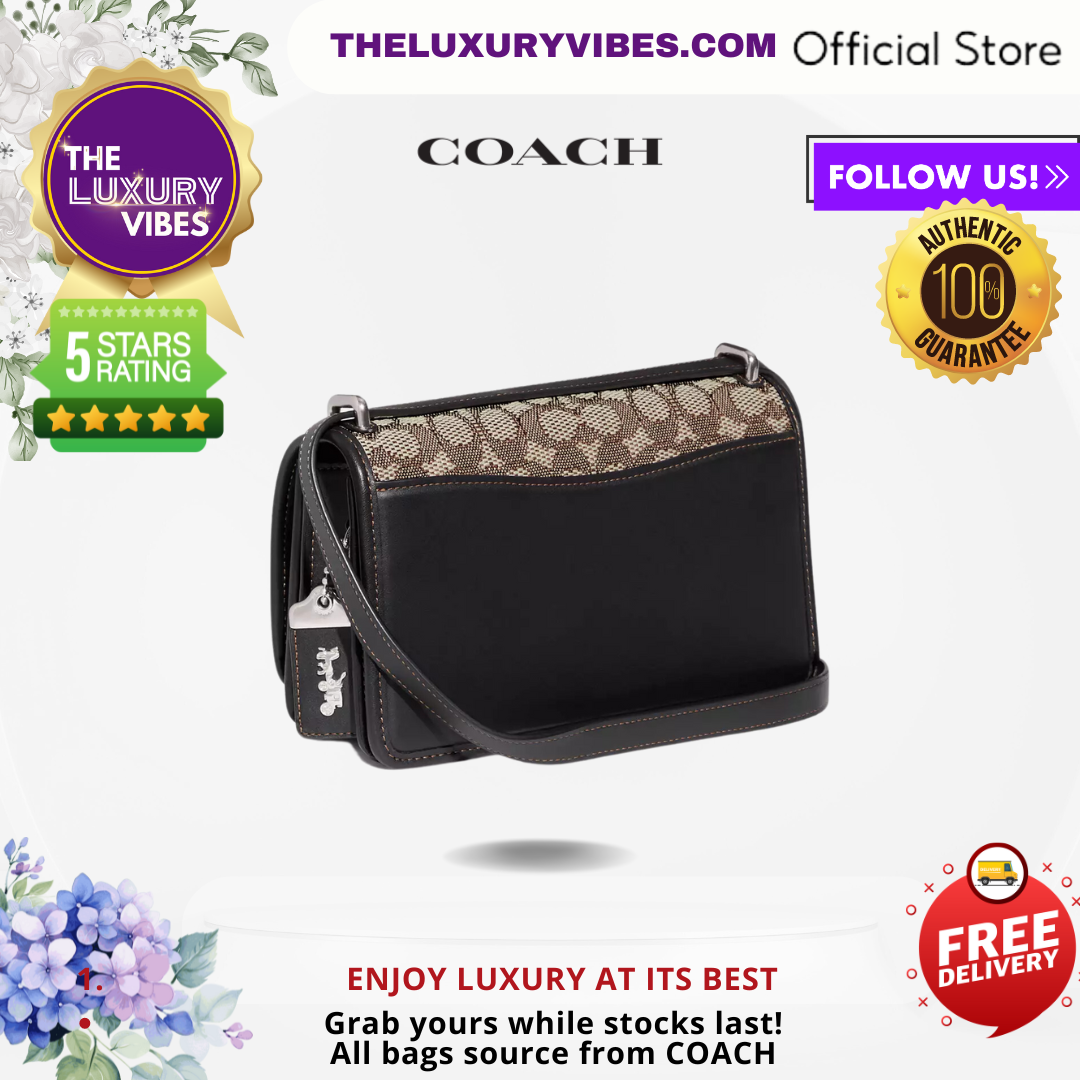 COACH Bandit Shoulder Bag In Signature Textile Jacquard In Black CD709