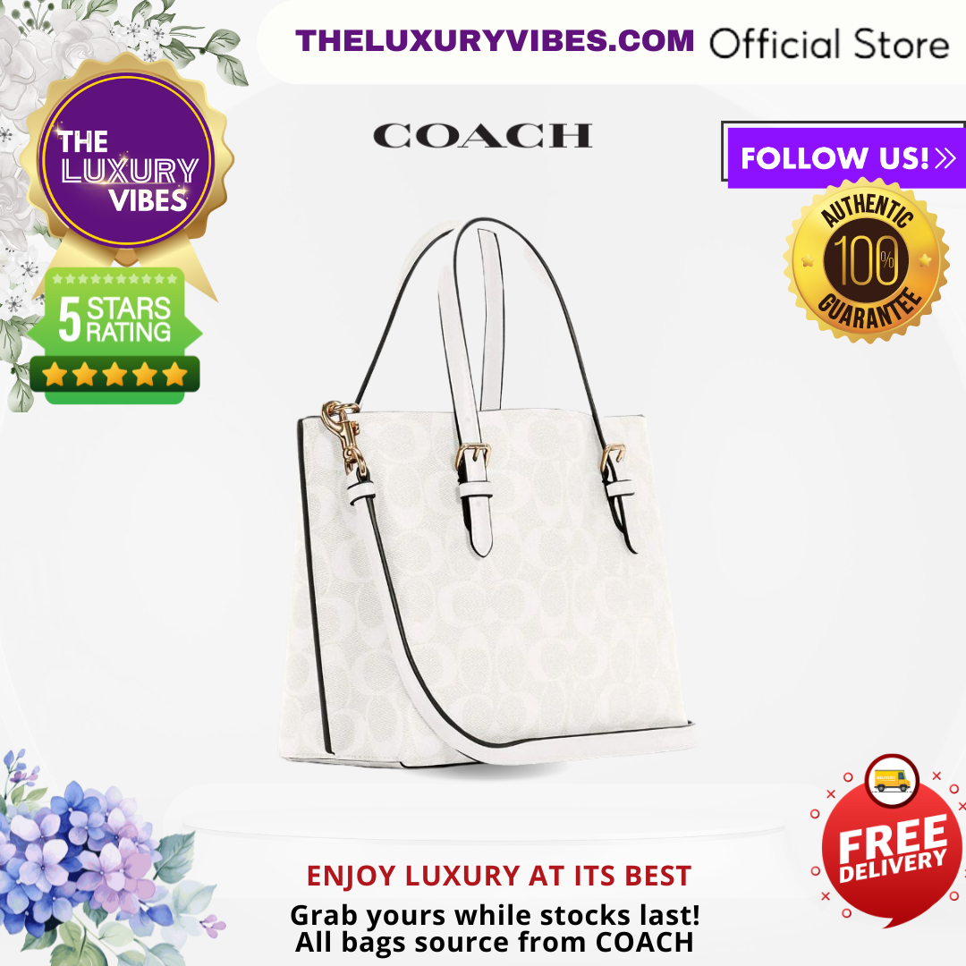 COACH Mollie Tote 25 signature white