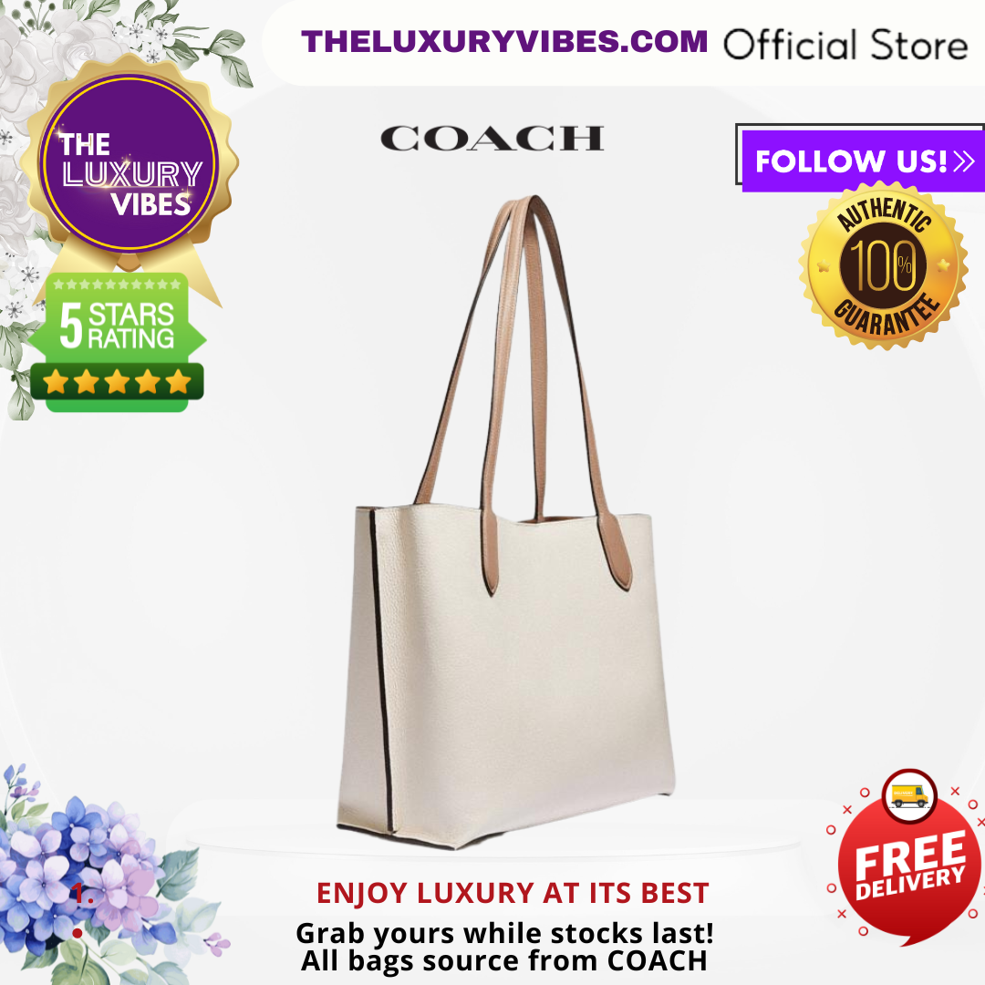 COACH Willow Tote In Colorblock Chalk Multi C0691