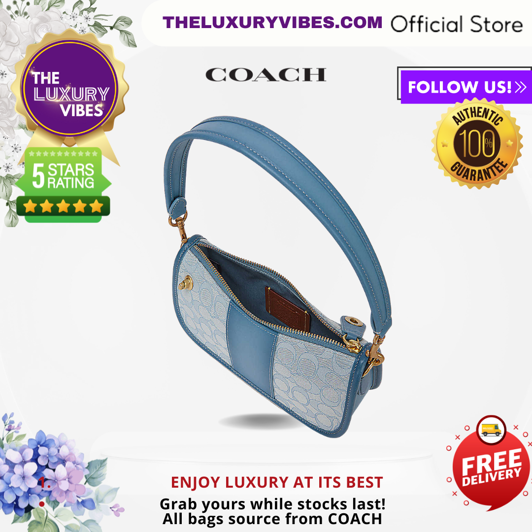 COACH Signature Swinger Bag-Light Blue