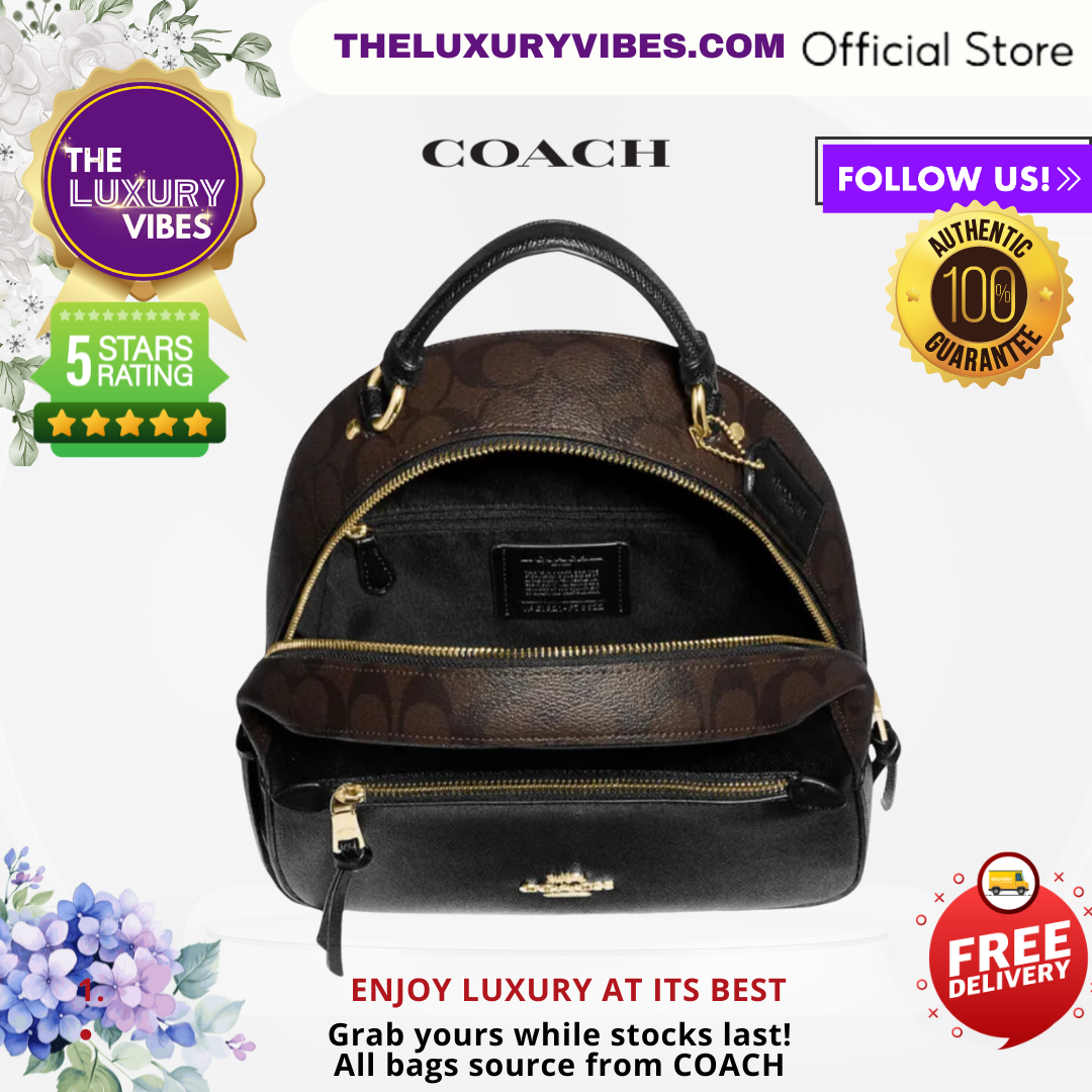 COACH Jordyn Backpack in Signature Canvas Black F76622