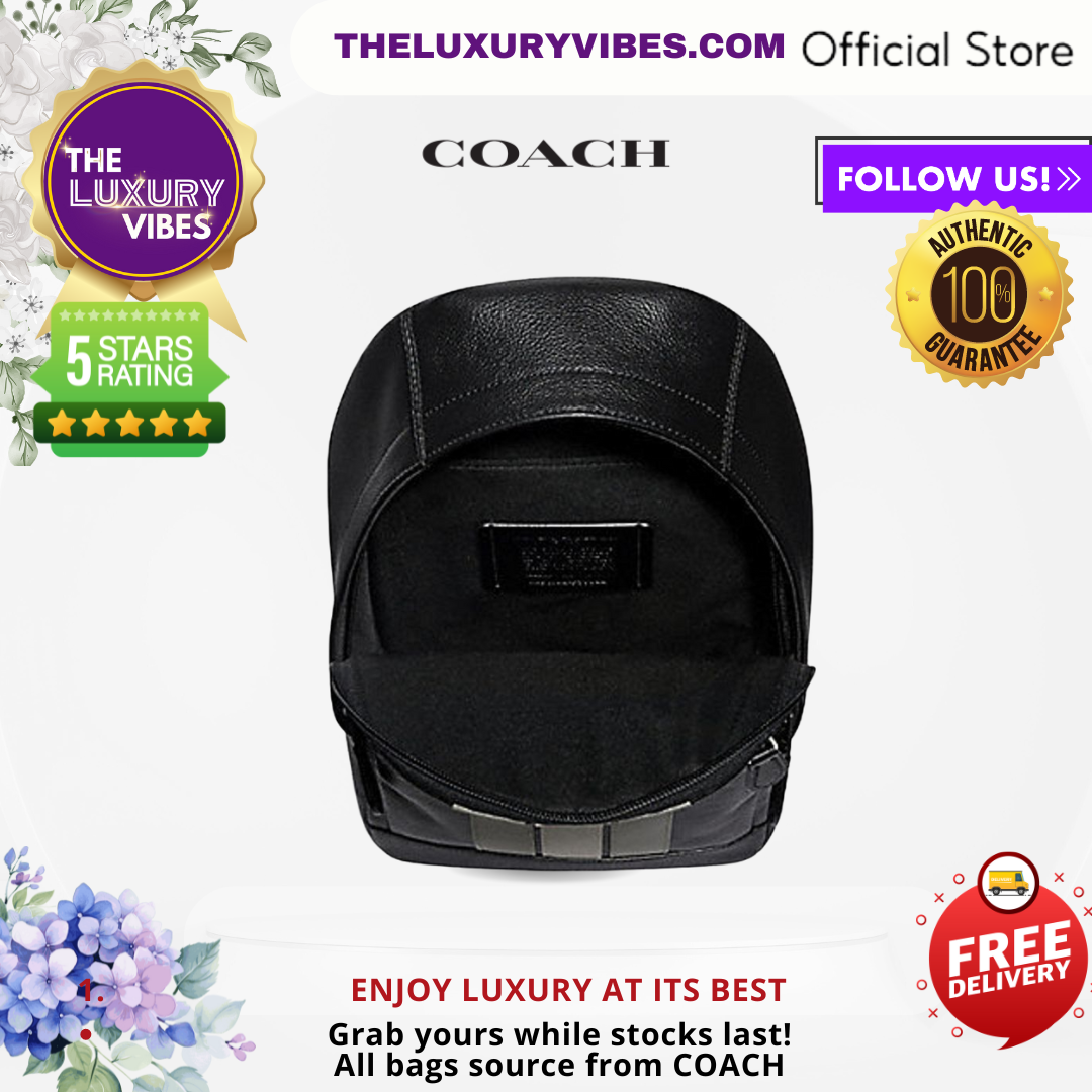 COACH Houston Pack With Varsity Stripe in Grey Chalk F73344