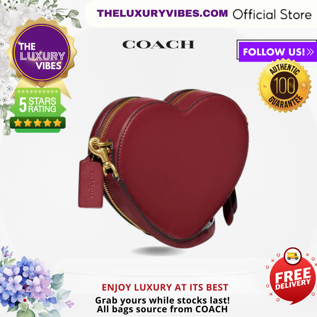 Coach Heart Crossbody In Red