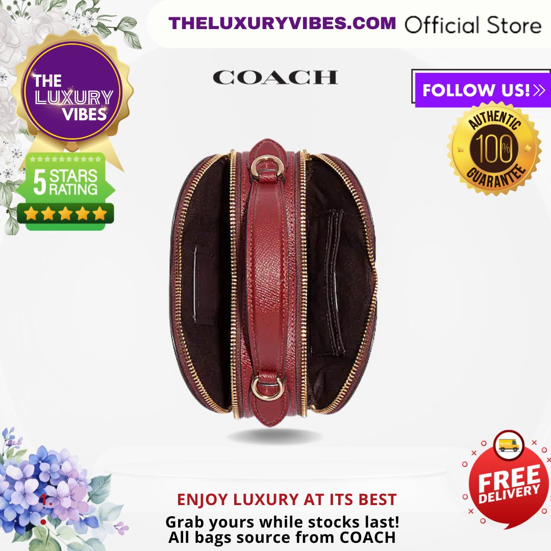 Coach Heart Crossbody In Signature Canvas With Heart Petal Print-Gold/Brown Multi-C8040