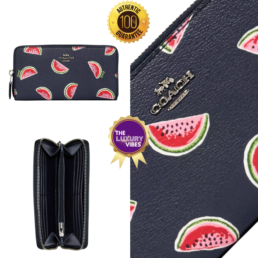 COACH Accordion Zip Wallet with Watermelon Print 3111