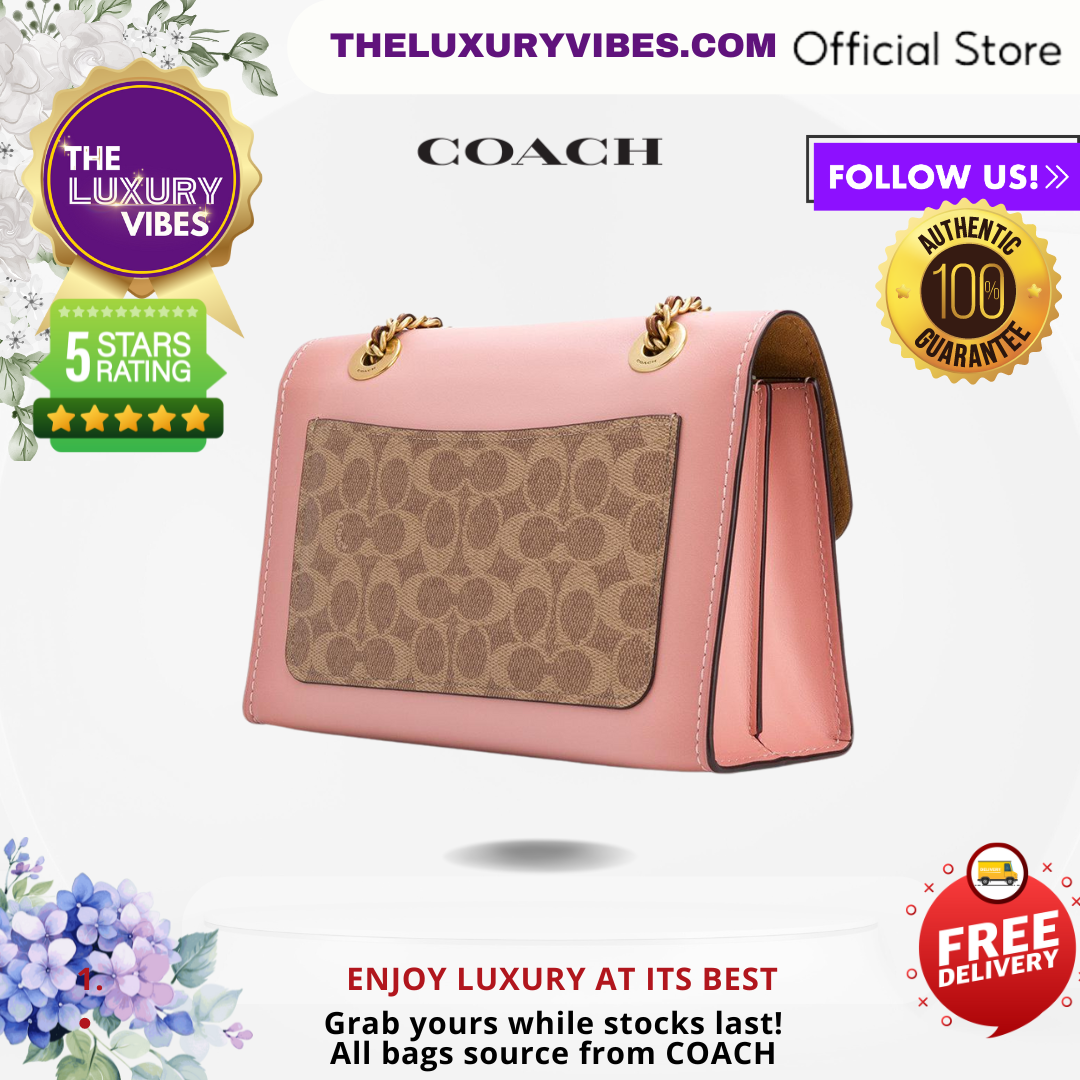 COACH Parker In Colorblock Signature Canvas Pink 30585