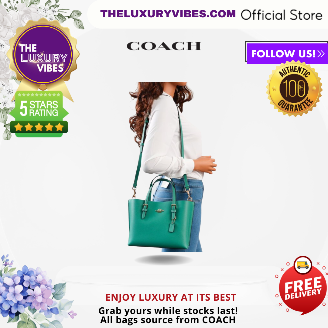 COACH Mollie Tote 25 Green Vanilla