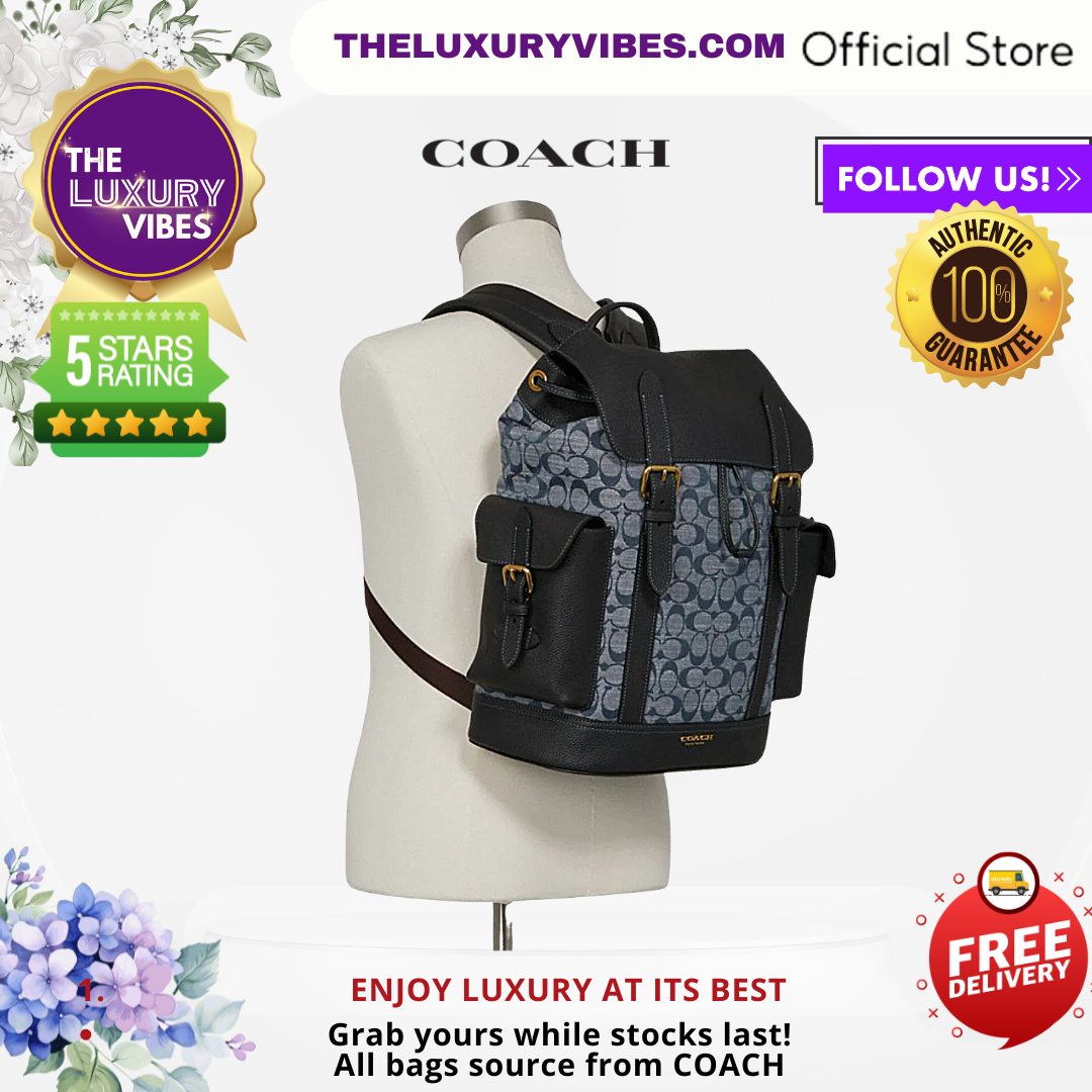 COACH Hudson Backpack in Signature Chambray Denim C8183