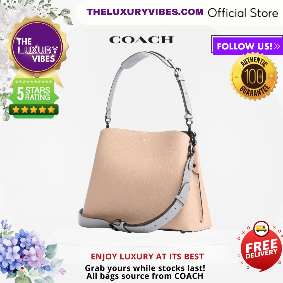 COACH Willow Shoulder Bag In Colorblock Beige C2590