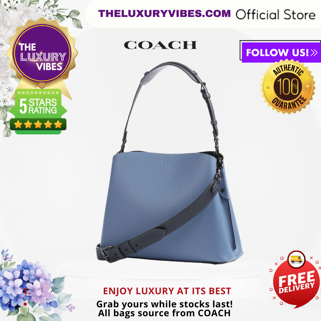 COACH Willow Shoulder Bag In Colorblock-Blue- C2590