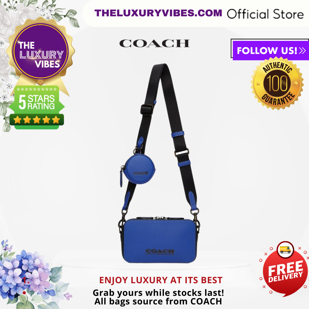 Coach Charter Slim Crossbody With Coach Badge-Blue-C6290