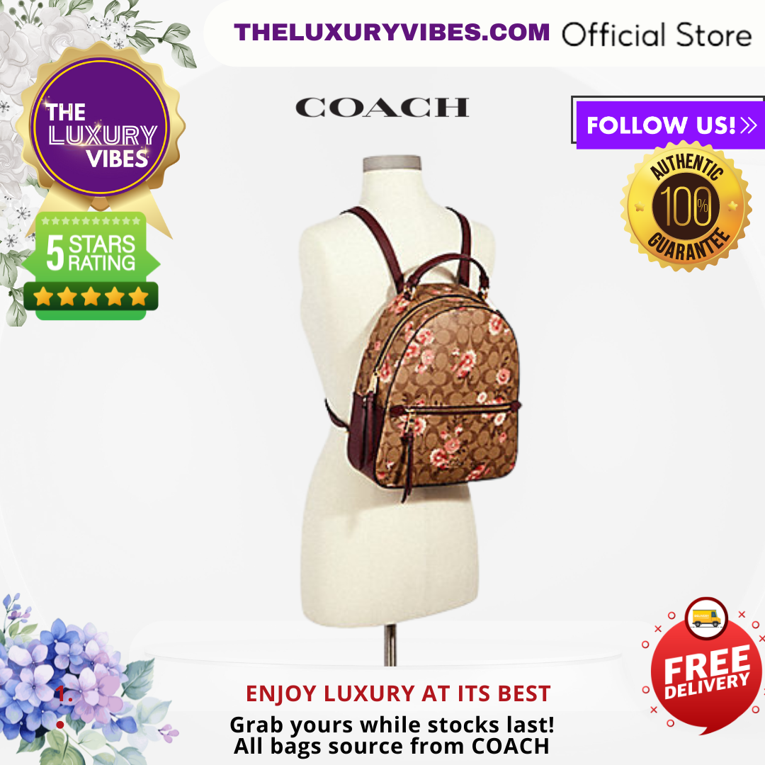 COACH Jordyn Backpack In Signature Canvas With Prairie Daisy Cluster Print 3054