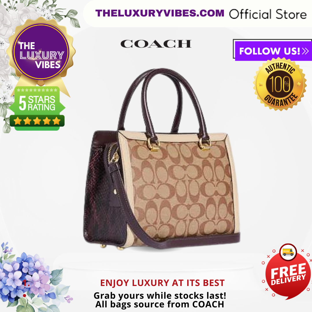 COACH Grace Carryall In Signature Canvas in Khaki Ivory CC142