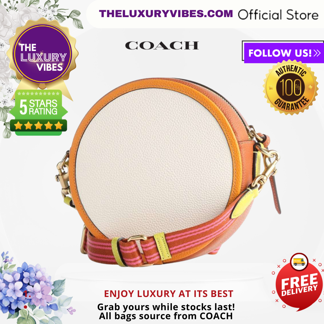 COACH Kia Circle Bag In Colorblock-Brass/Chalk Multi CA098