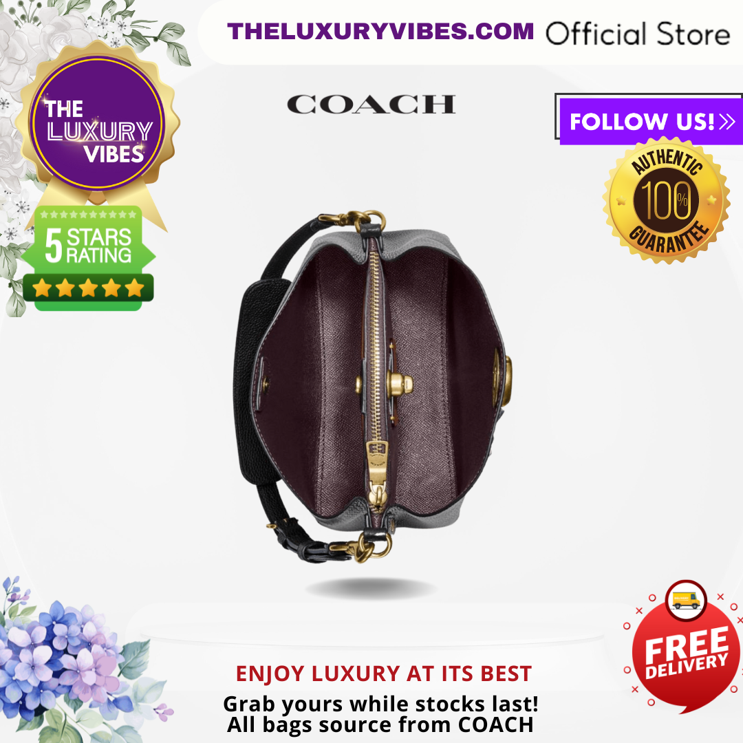 COACH Willow Bucket Bag in Brass/Black C3916