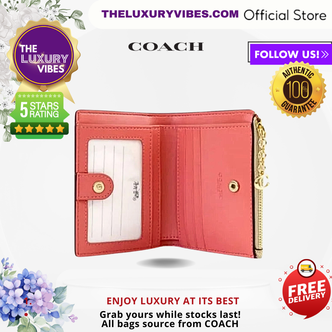 COACH Snap Card Case Wallet with Strawberry Print 91199