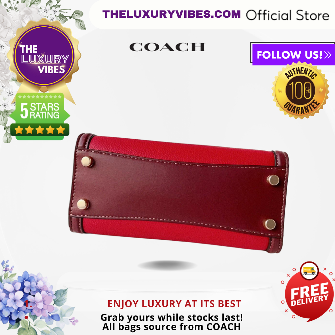 COACH Grace Carryall Colorblock Red CC140