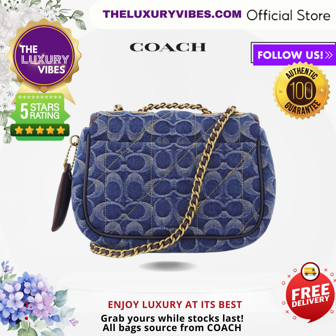 COACH Pillow Madison Shoulder Bag 18 in Denim CA581