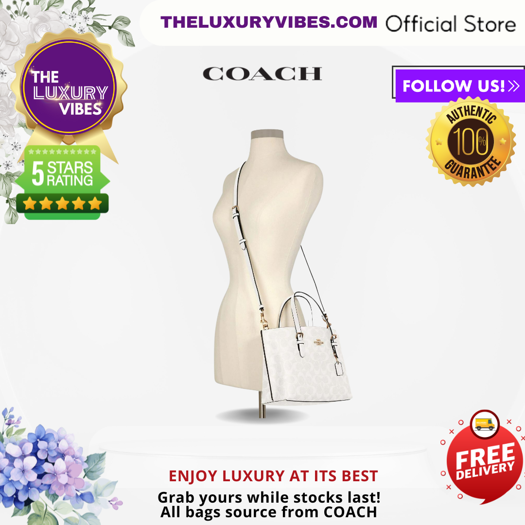 COACH Mollie Tote 25 signature white