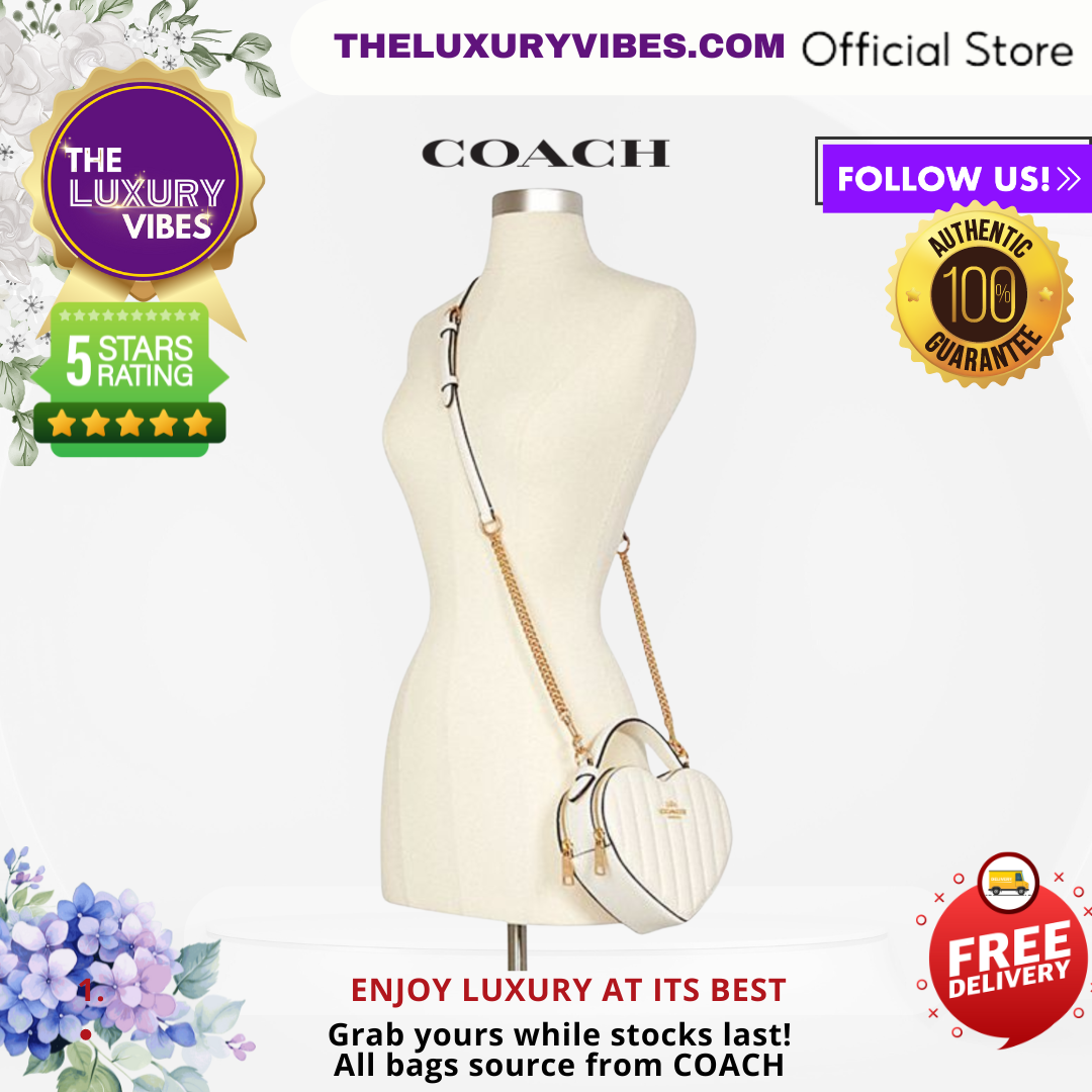 Coach Heart Crossbody Quilt in White