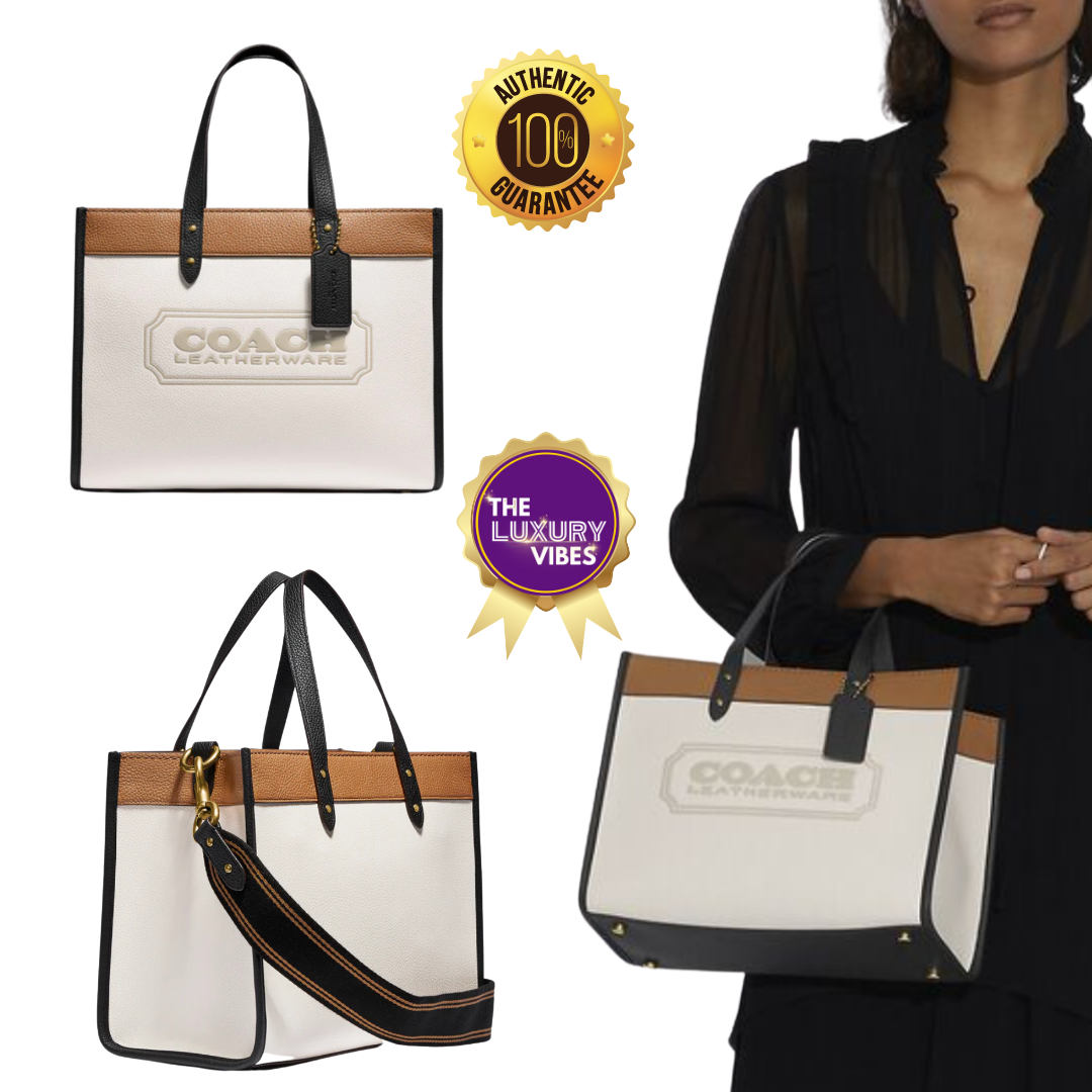 COACH Field Tote 30 in Colorblock with Coach Badge C0777