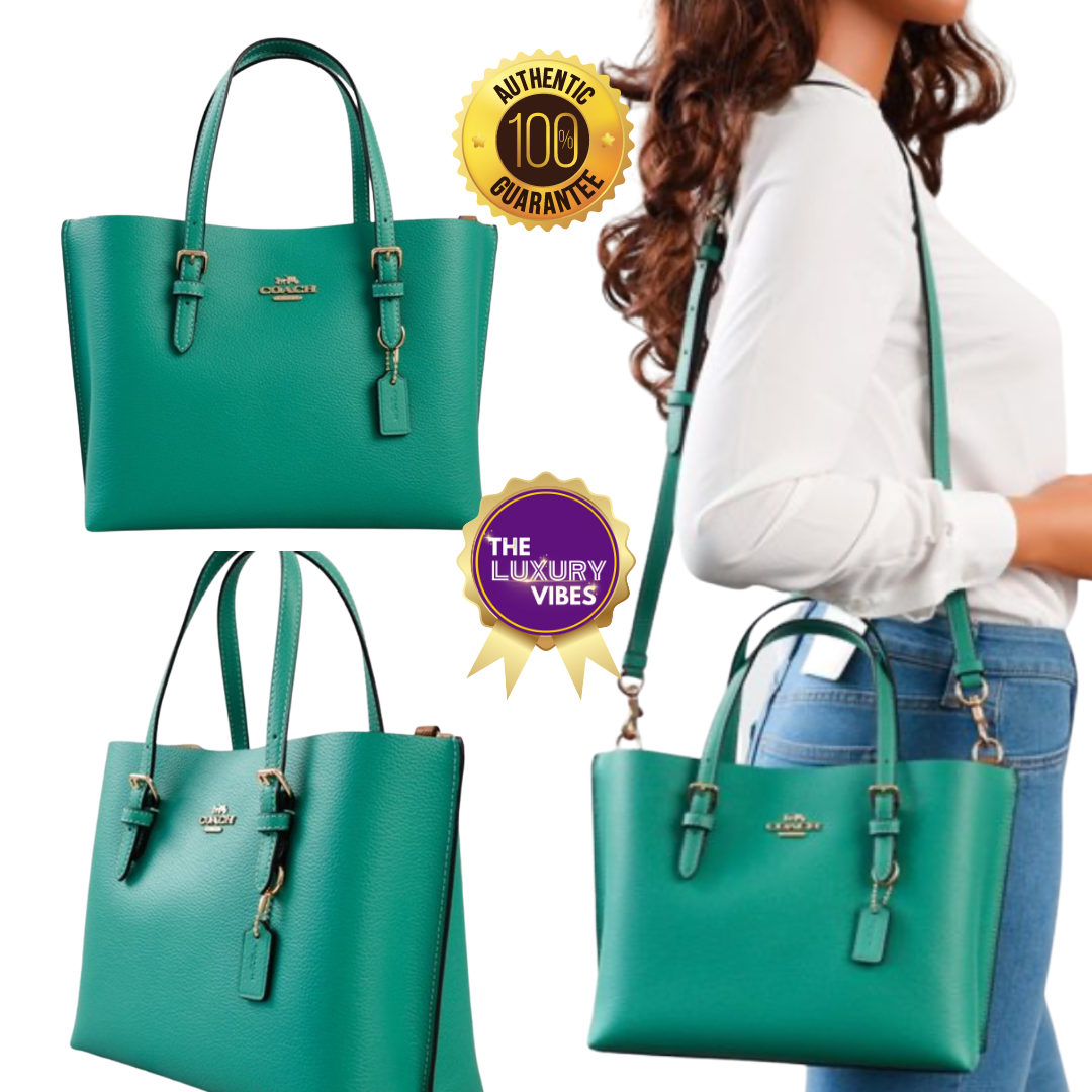 COACH Mollie Tote 25 Green Vanilla