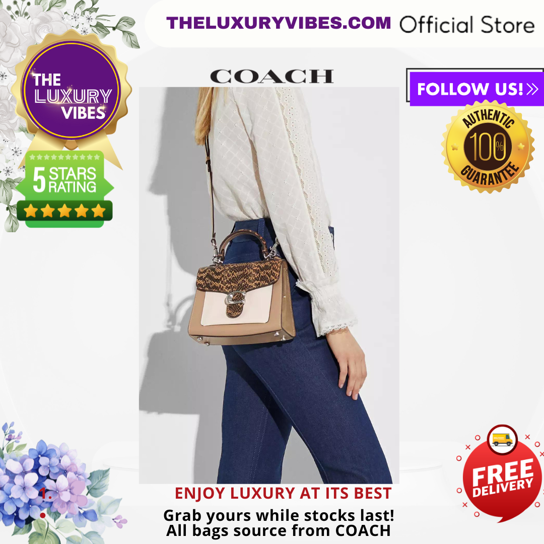 COACH Tabby Top Handle 20 in Colorblock with Snakeskin detail 3787