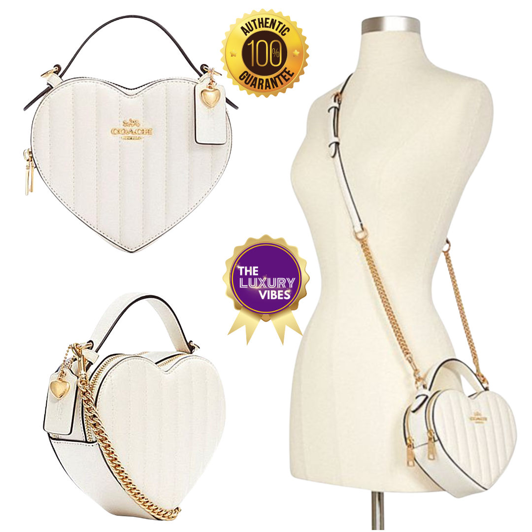 Coach Heart Crossbody Quilt in White