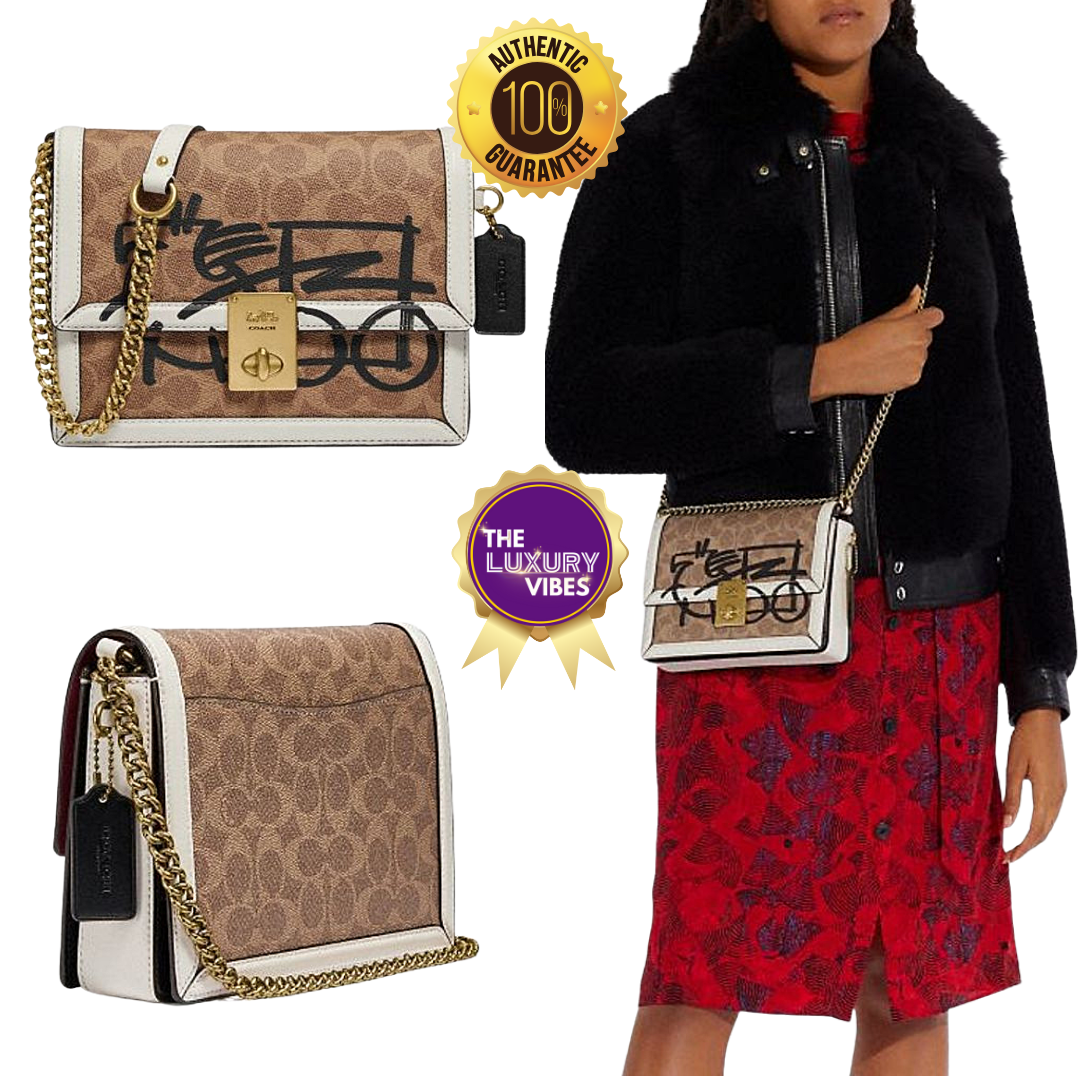 COACH Hutton Shoulder Bag In Signature Canvas With Abstract Horse And Carriage-5461