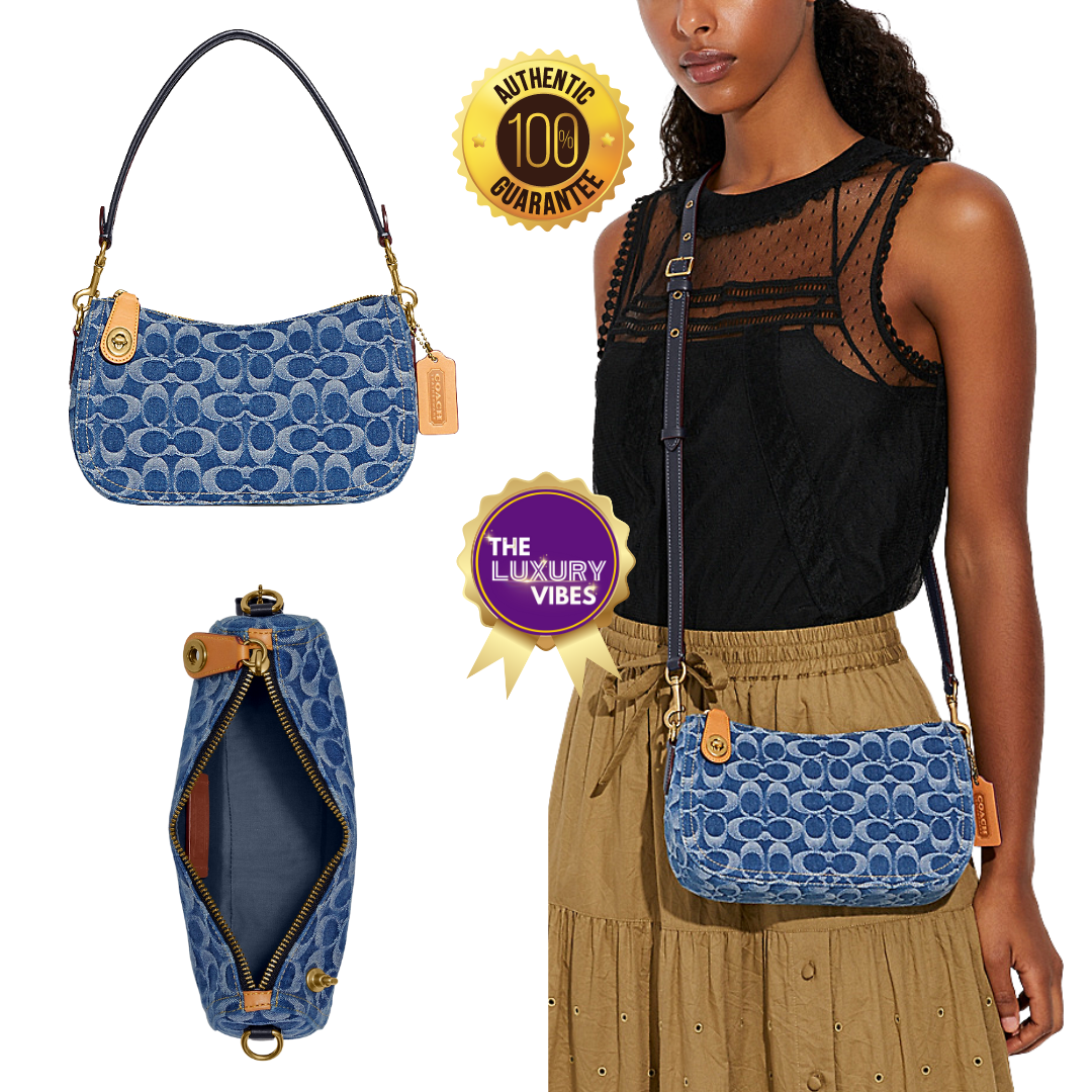 COACH-Swinger In Signature Denim-Indigo Midnight Navy Multi