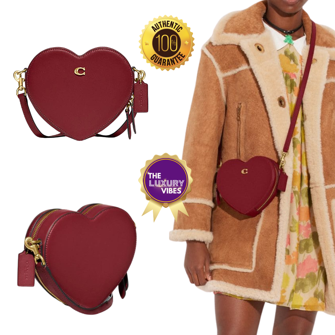 Coach Heart Crossbody In Red