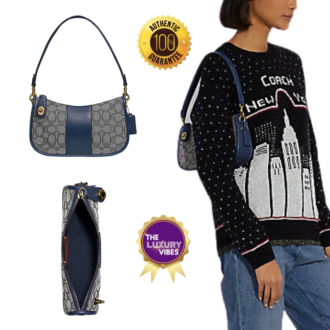 COACH Swinger Bag In Signature Jacquard-Navy Midnight Navy