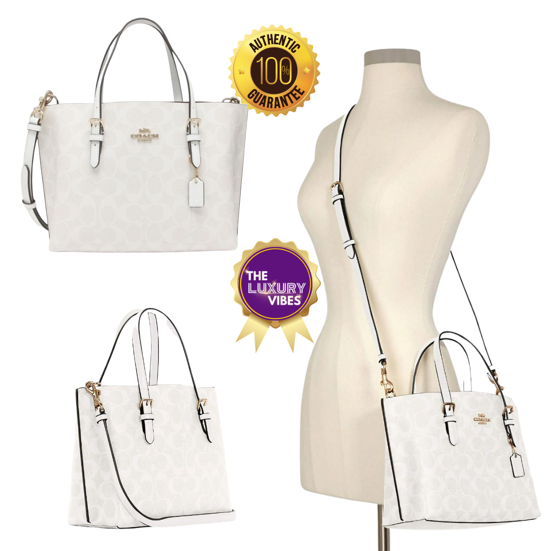 COACH Mollie Tote 25 signature white