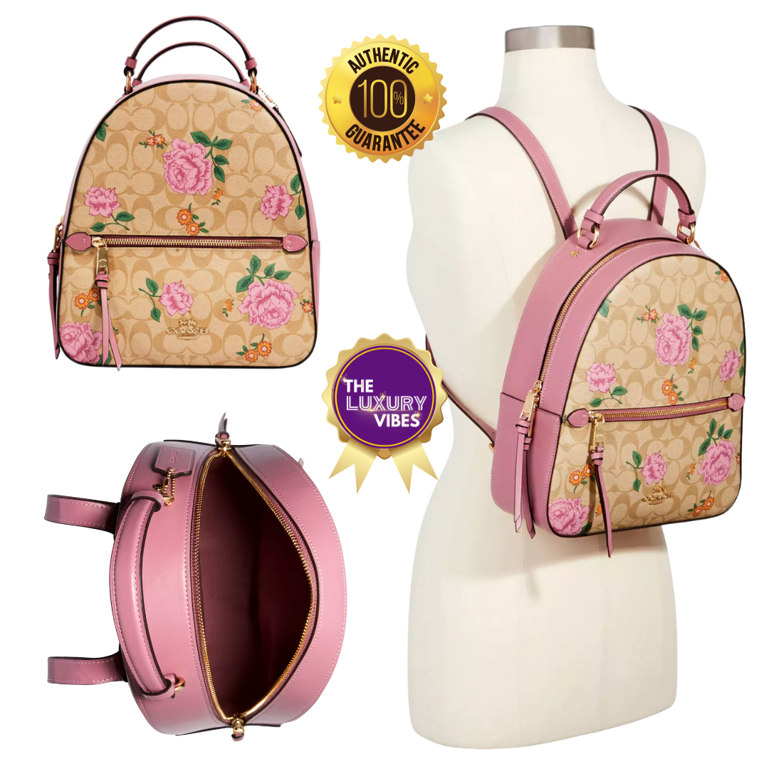 COACH Jordyn Backpack In Signature Canvas With Prairie Rose Print 3011