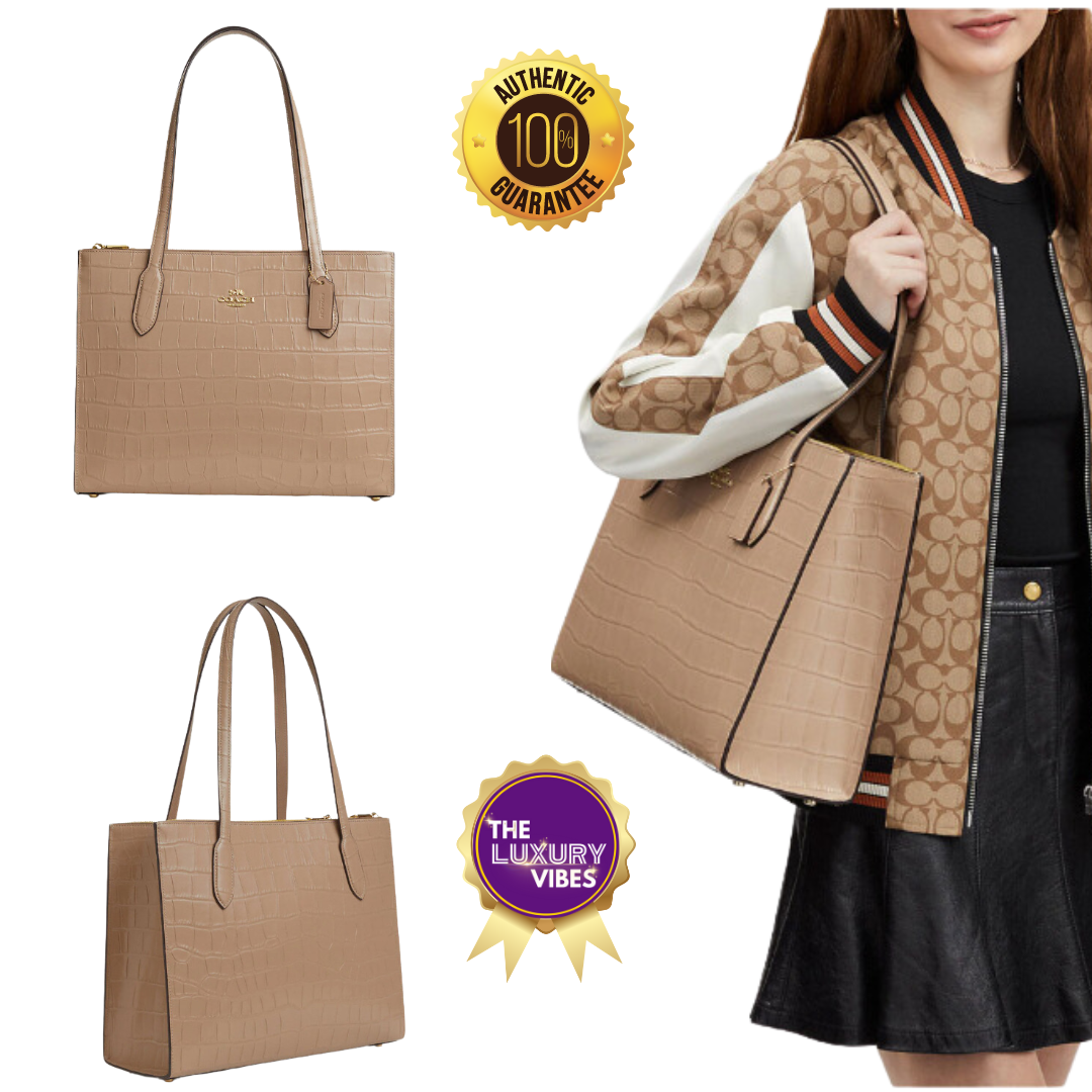 COACH Nina Carryall In Gold/Taupe CL654