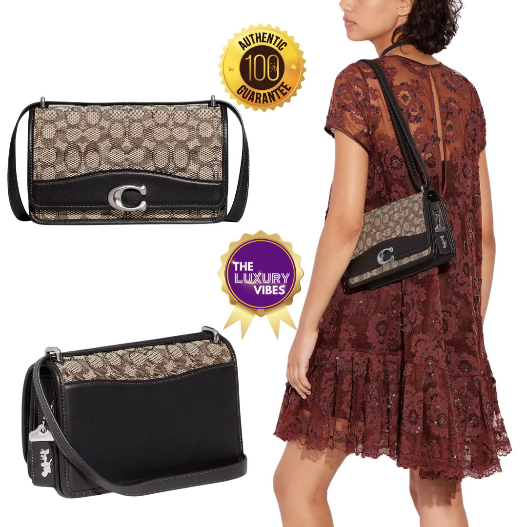 COACH Bandit Shoulder Bag In Signature Textile Jacquard In Black CD709